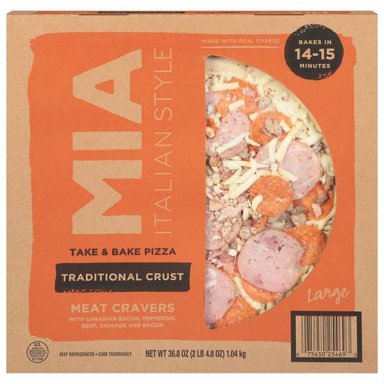 Mia Italian Style Take & Bake Traditional Crust Meat Cravers Pizza Large