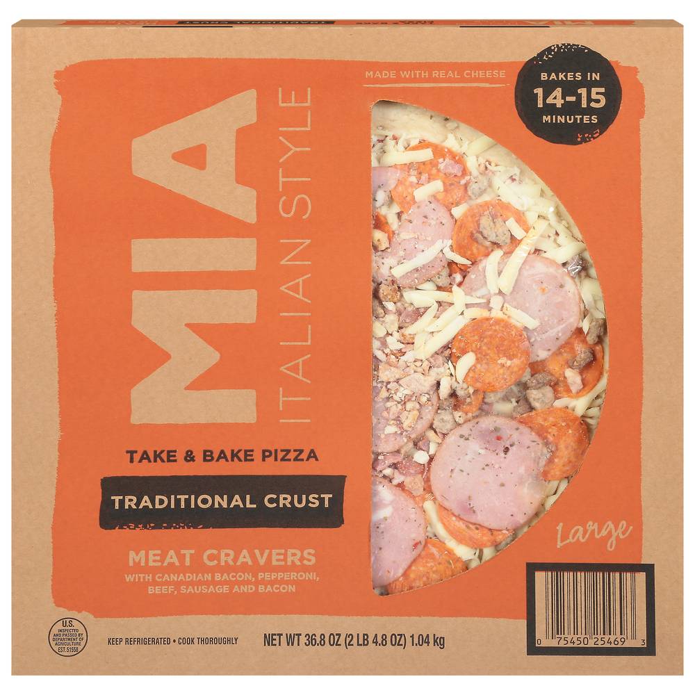 MIA Italian Style Take & Bake Traditional Crust Meat Cravers Pizza Large (36.8 oz)