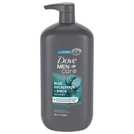 Dove Men+Care Relaxing Blue Eucalyptus + Birch Body + Face Wash