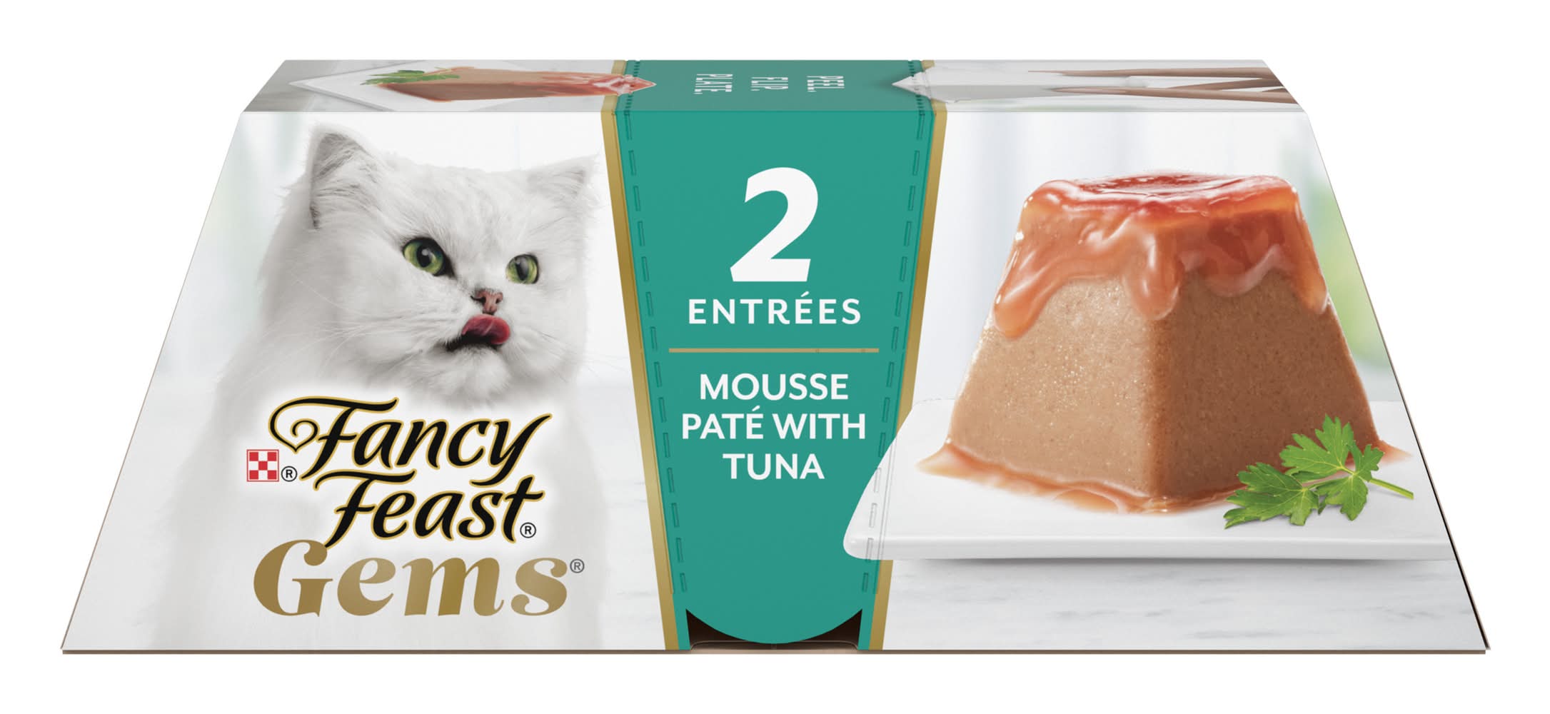 Purina Fancy Feast Mousse Pate With Tuna and Halo Of Savory Gravy Cat Food (4 oz, 2 ct)
