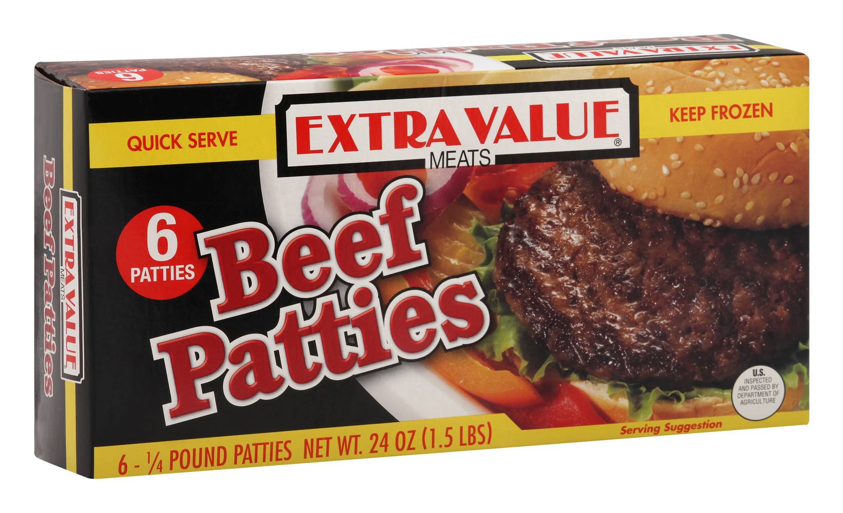 Extra Value Meats Beef Patties (6 ct)