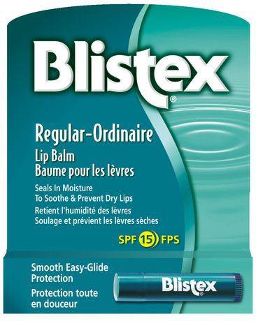 Blistex Regular Lip Balm Spf 15 (lip balm helps prevent dryness and chapping.)
