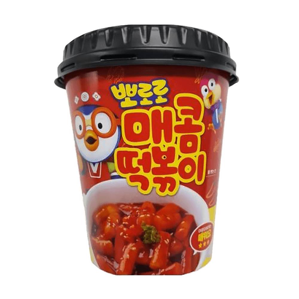 Mukko Pororo Instant Microwaveable Tteokbokki Hot and Spicy Korean Rice Cake Soup (4.23 oz)