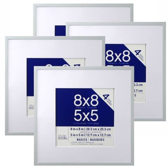 4 Pack Basics 5" X 5" Multipurpose Wall Frames By Studio Decor