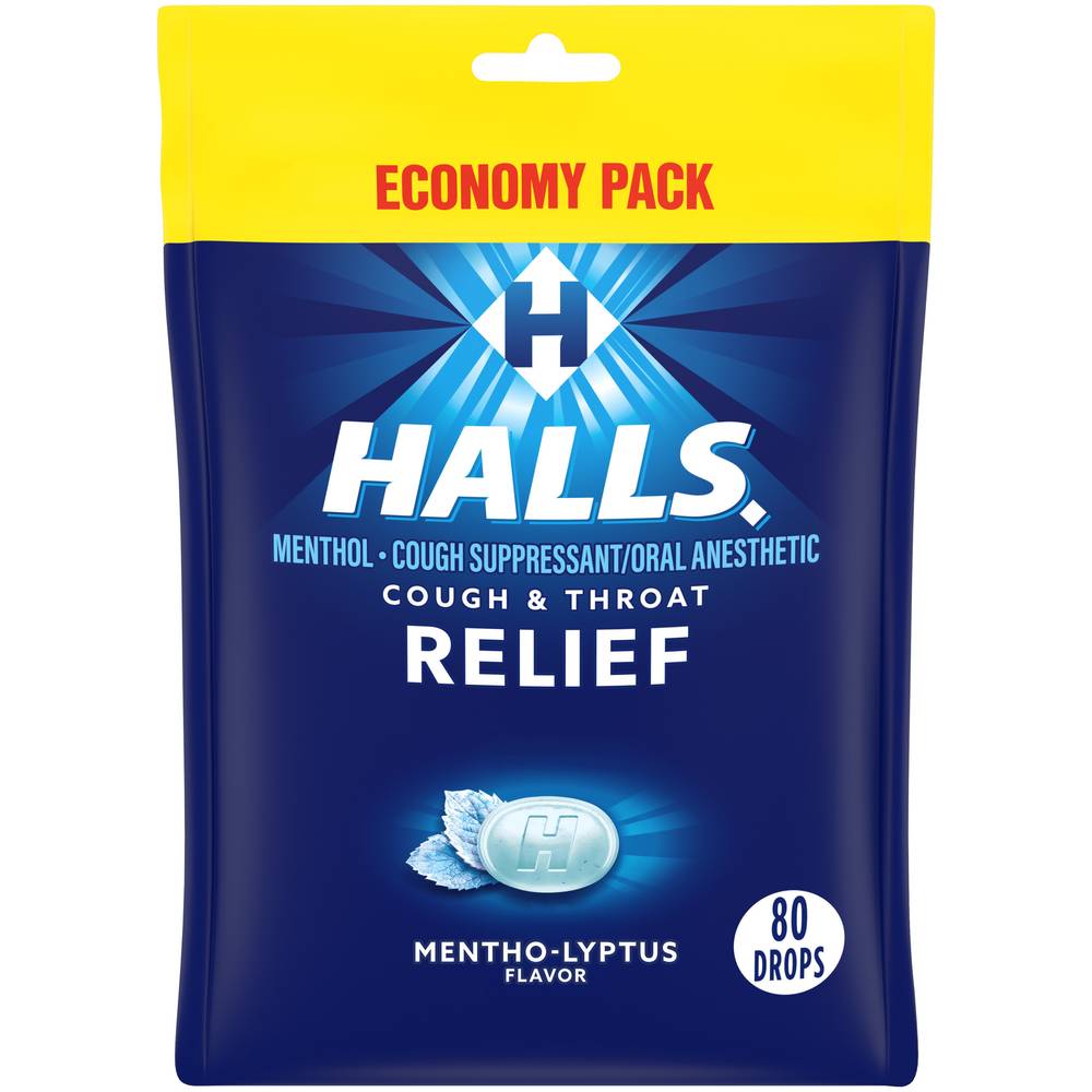 Halls Cough and Throat Relief, Mentho-Lyptus (9.14 oz)