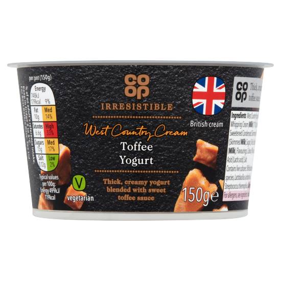 Co-Op Irresistible West Country Cream Toffee Yogurt 150g
