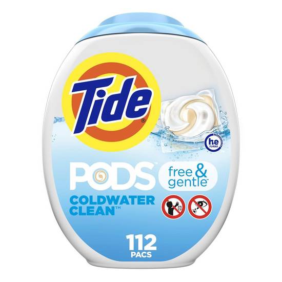 Tide Pods Free & Gentle Liquid Laundry Detergent (112 units)