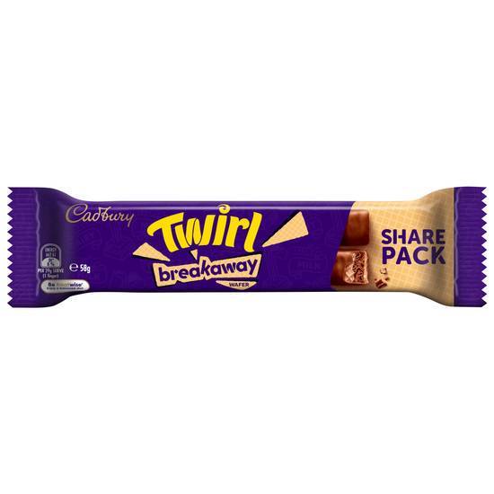 Cadbury Twirl Breakaway Wafer Chocolate Bar 58g