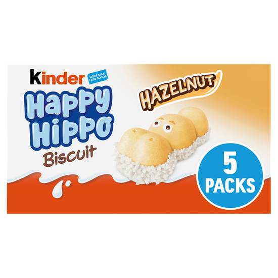 Kinder Happy Hippo Milk Chocolate and Hazelnut Biscuits Multipack 5 x 20.7g (103g)