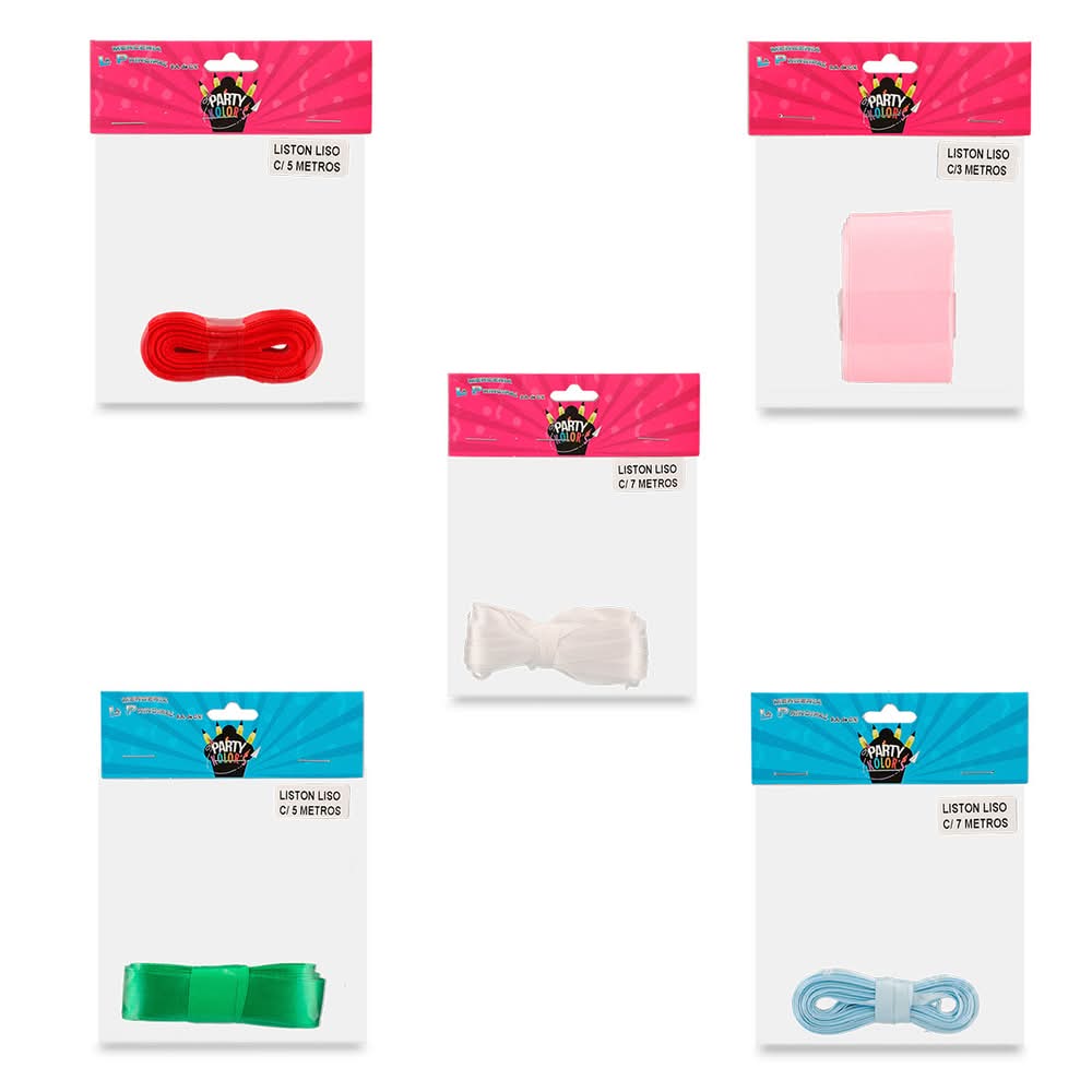 La principal · Liston ñ 5 c/5 mts colores: bnco, rojo,vde,rosa,cielo (244,9 g)