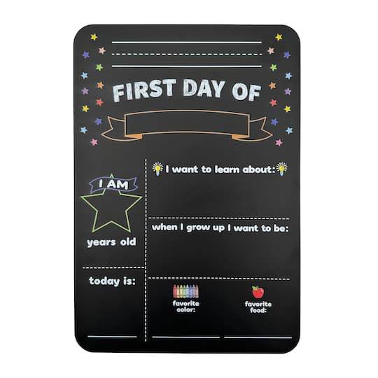 Black Double-Sided First & Last Day Chalkboard By B2C