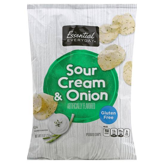 Essential Everyday Sour Cream & Onion Potato Chips Gluten Free (9 oz)