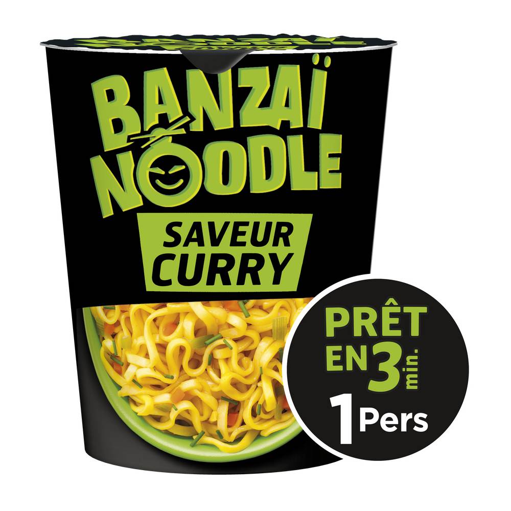 Banzai Noodle - Nouilles instantanées saveur curry (67g)