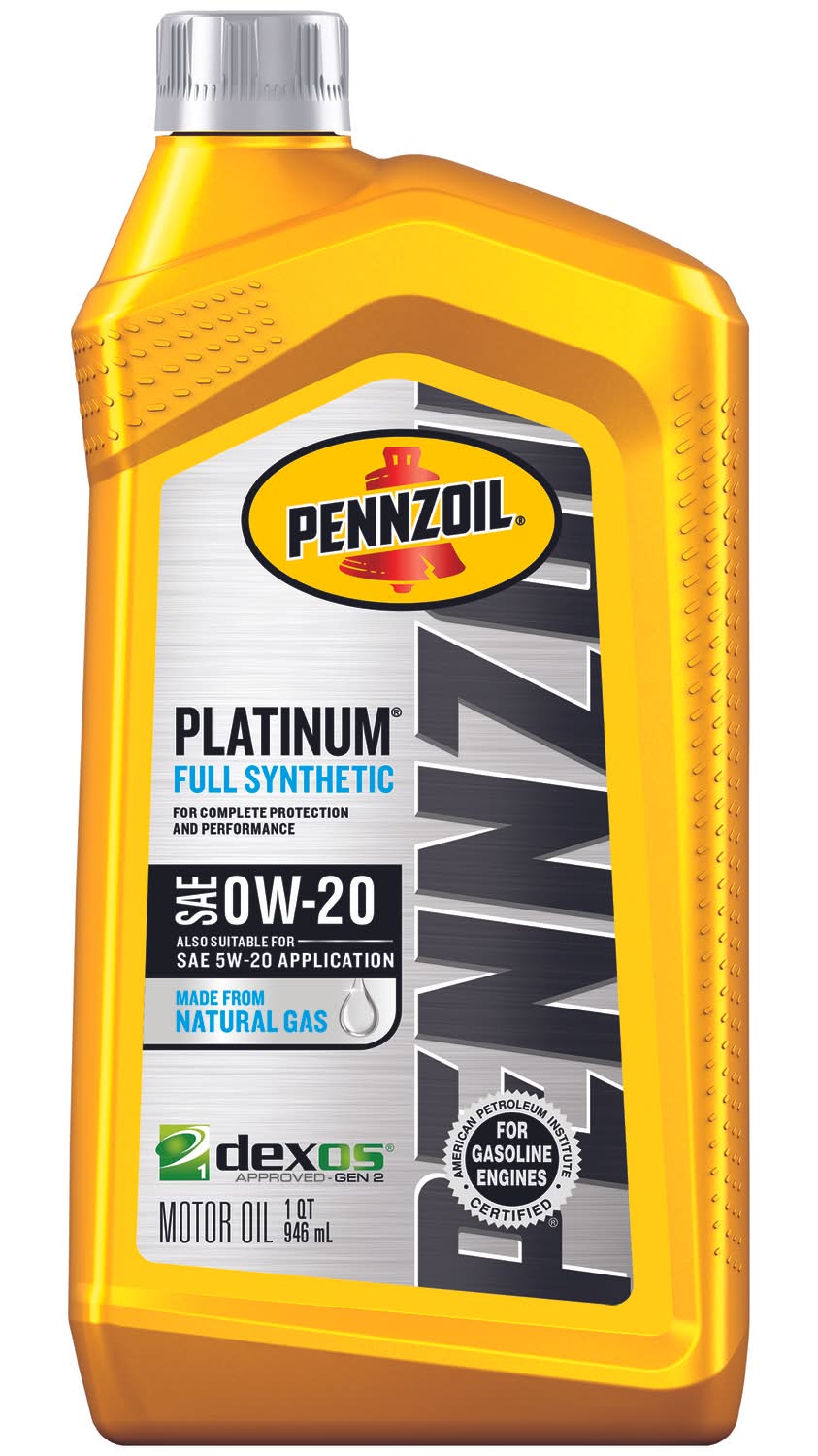 Pennzoil Platinum 0W-20 4-Cycle Synthetic Motor Oil 1 Qt 1 Pk