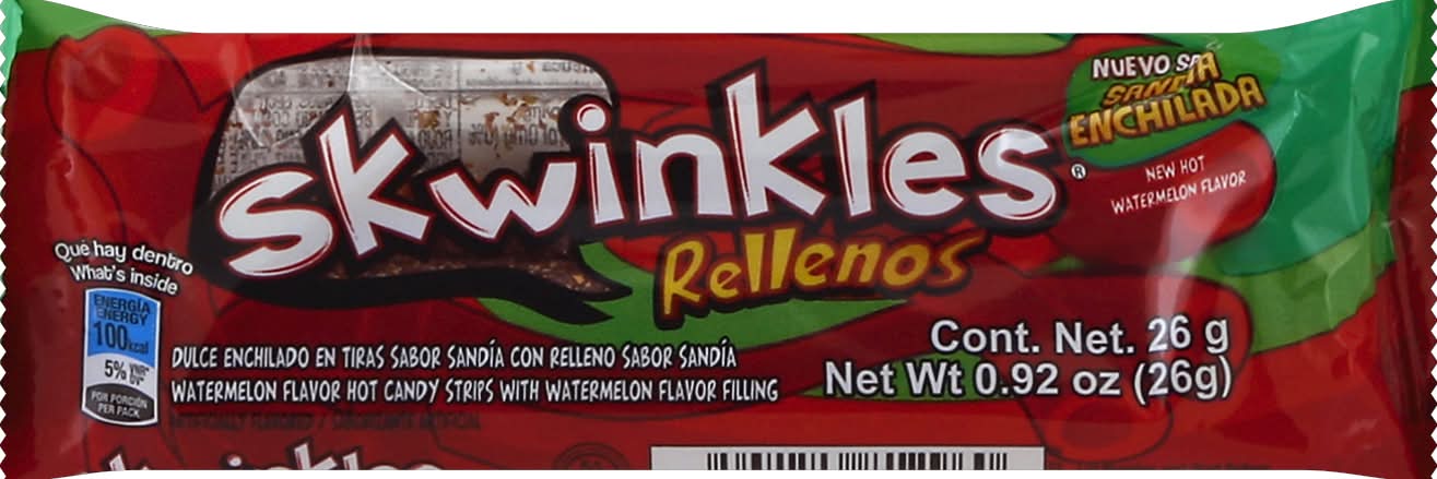 Skwinkles Rellenos Watermelon Flavor Hot Candy Strips (0.9 oz)