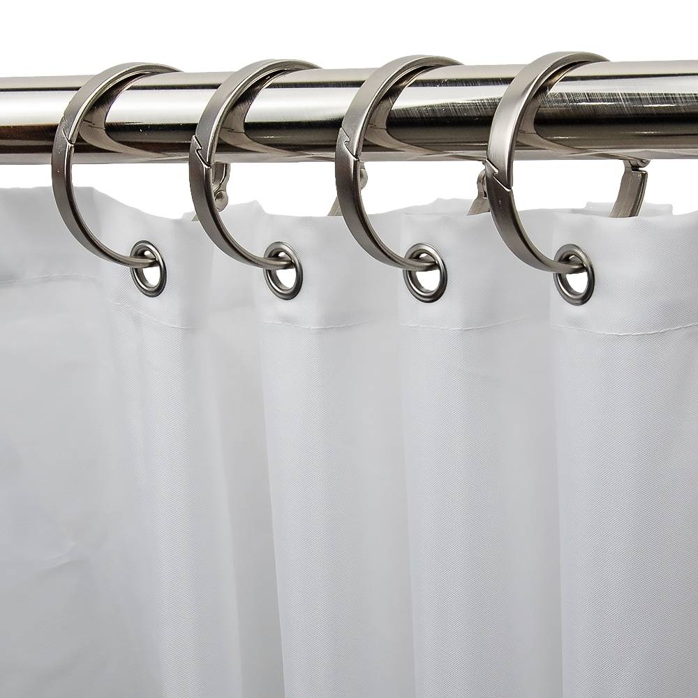 allen + roth Brushed Nickel Aluminum Single Shower Curtain Rings (12-Pack) | SHLSNH08SN