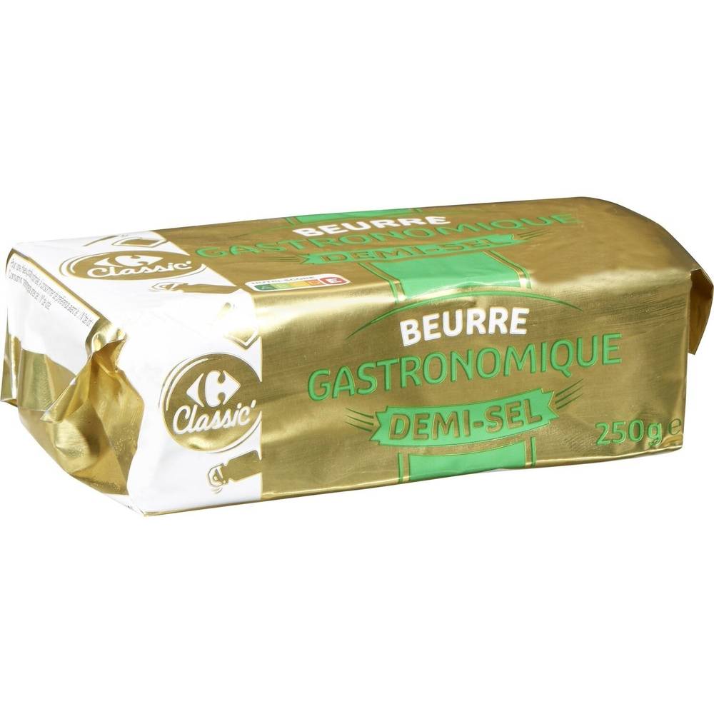 Beurre gastronomique demi-sel CARREFOUR CLASSIC' - la plaquette de 250g