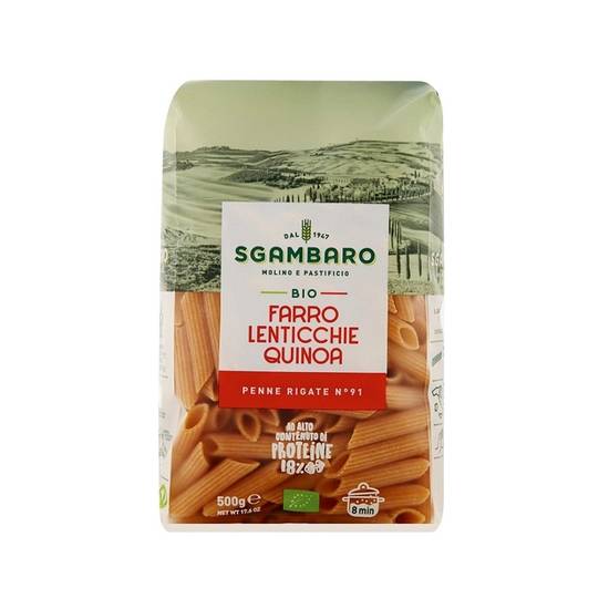 Penne Rigate  Farro Lenticchie Quinoa Sgambaro 500 g