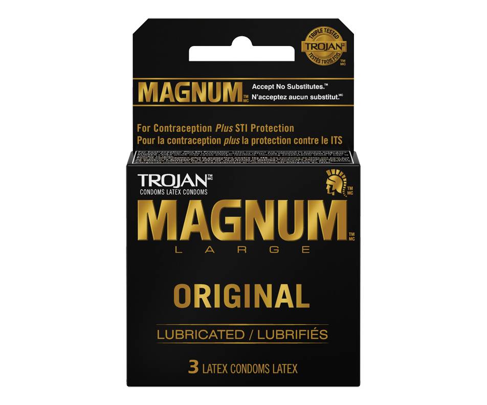 Trojan Original Magnum Lubricated Condoms, L (3 ct)