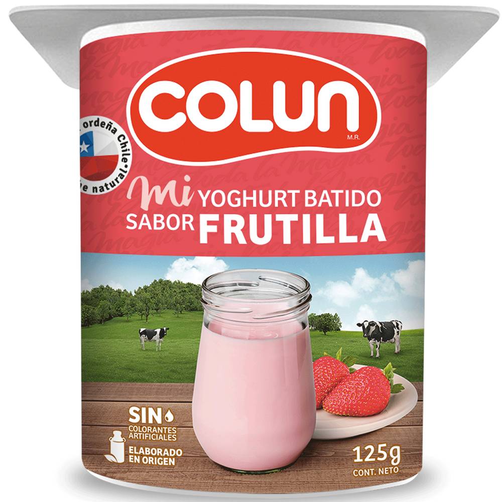 Colun yogur batido sabor frutilla (125 g)