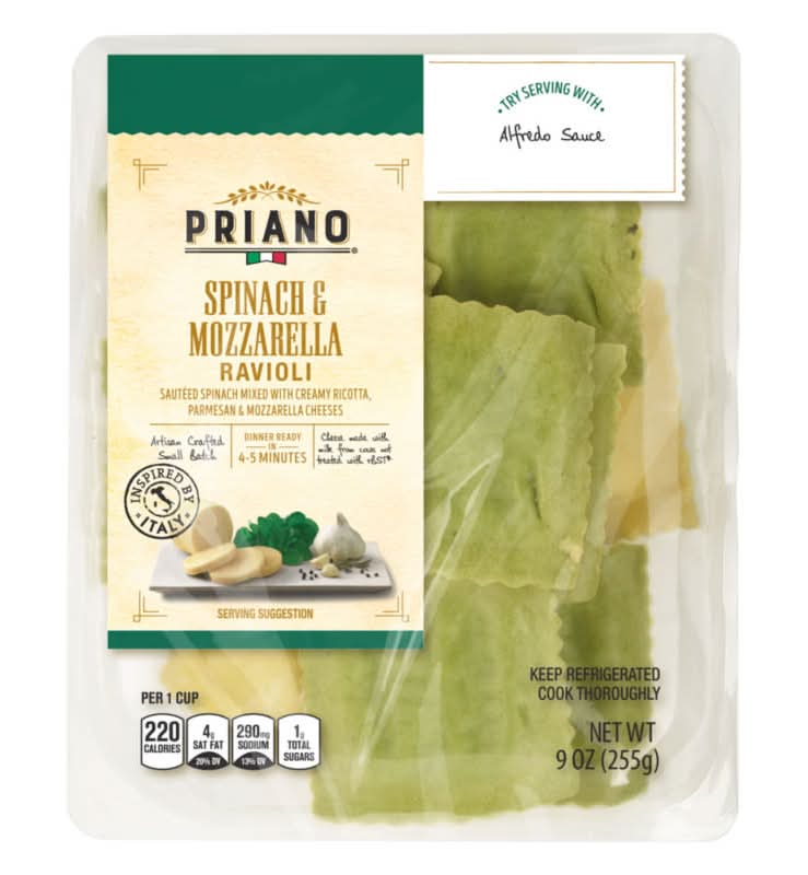 Priano Ravioli, Spinach and Mozzarella (9 oz)