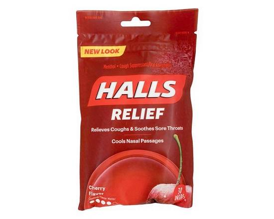Halls · Relief Cherry Flavor Cough Suppressant (30 ct)