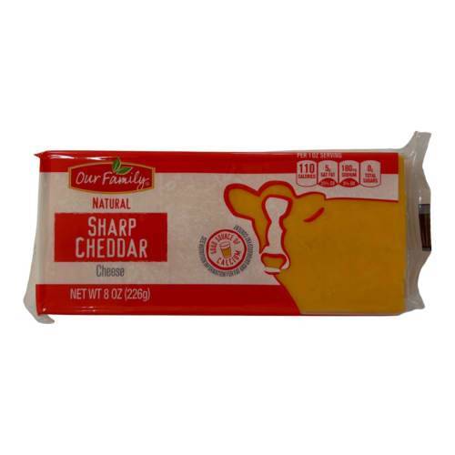 Our Family Natural Sharp Cheddar Cheese (8 oz)