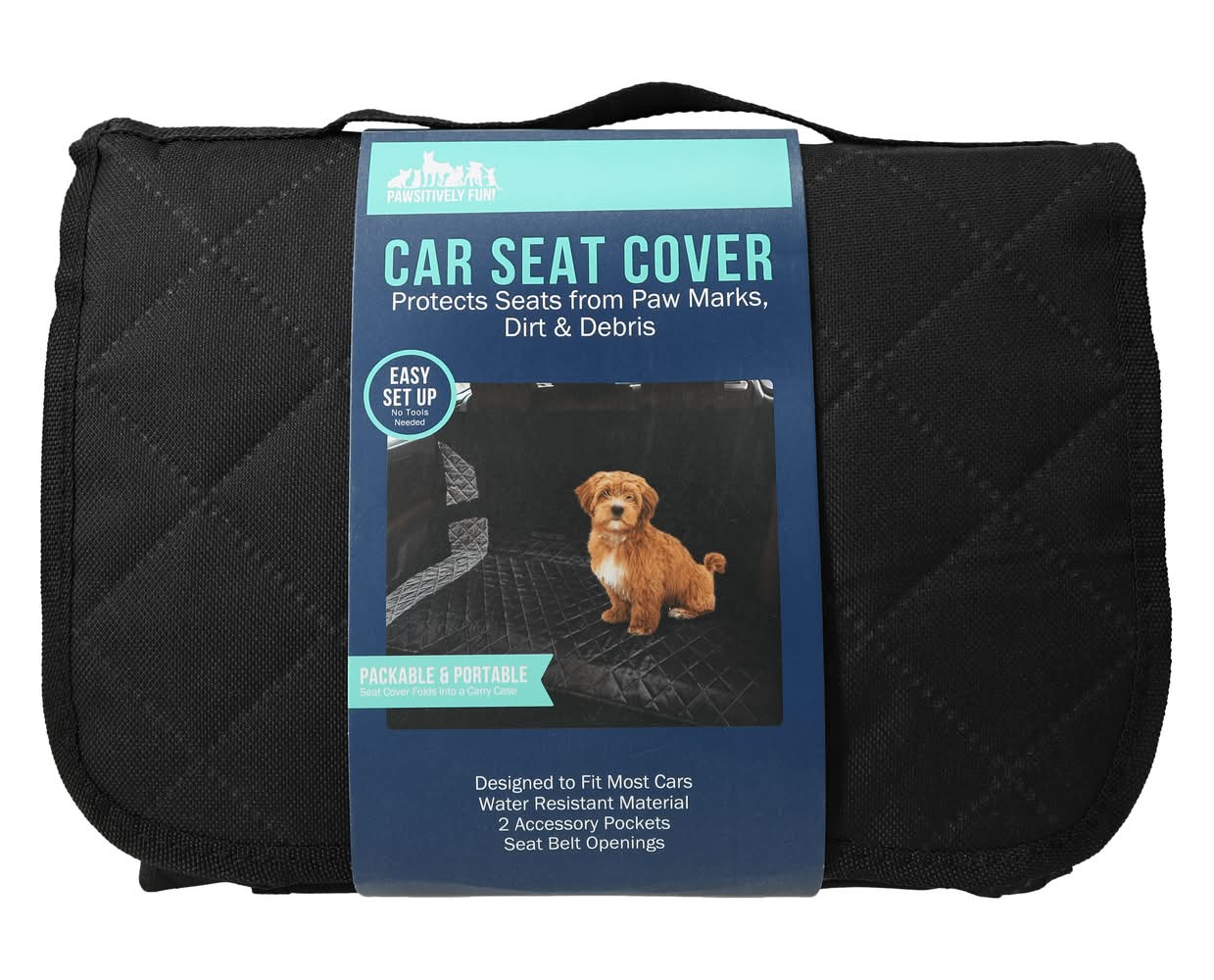 Quilted Car Seat Cover For Pets & More Black