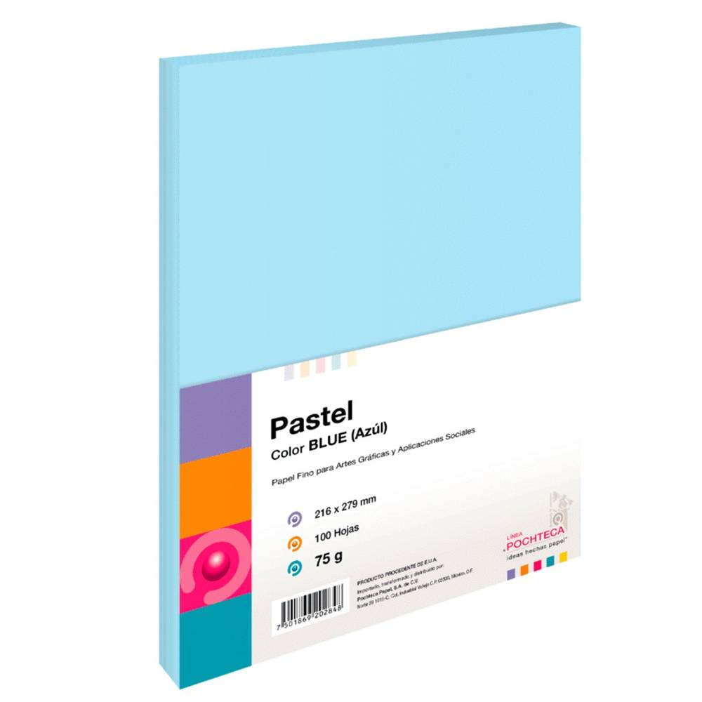 Pochteca papel pastel azul (paquete 100 piezas)