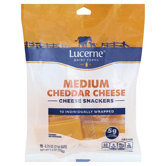 Lucerne Medium Cheddar Cheese Snackers (10 pieces)