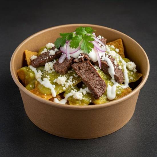 Chilaquiles Verdes con Arrachera