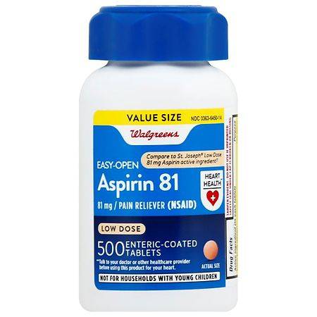 Walgreens Low Dose 81mg Aspirin Safety Coated Tablets