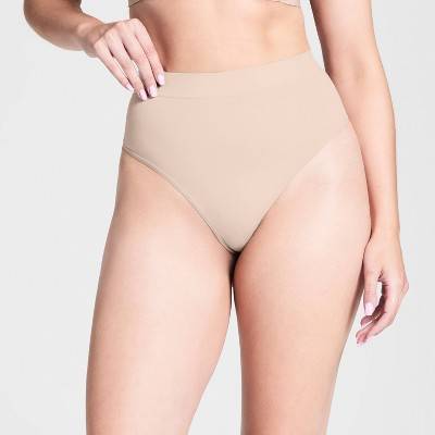 ASSETS by SPANX Women's All Around Smoothers Thong - Beige L: Medium Control, Tummy Slimming, Light Compression