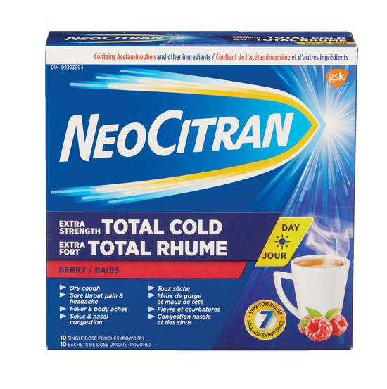 Neo Citran Cough & Cold Remedi Extra Strength Total Cold Berry Pouches (10 units)