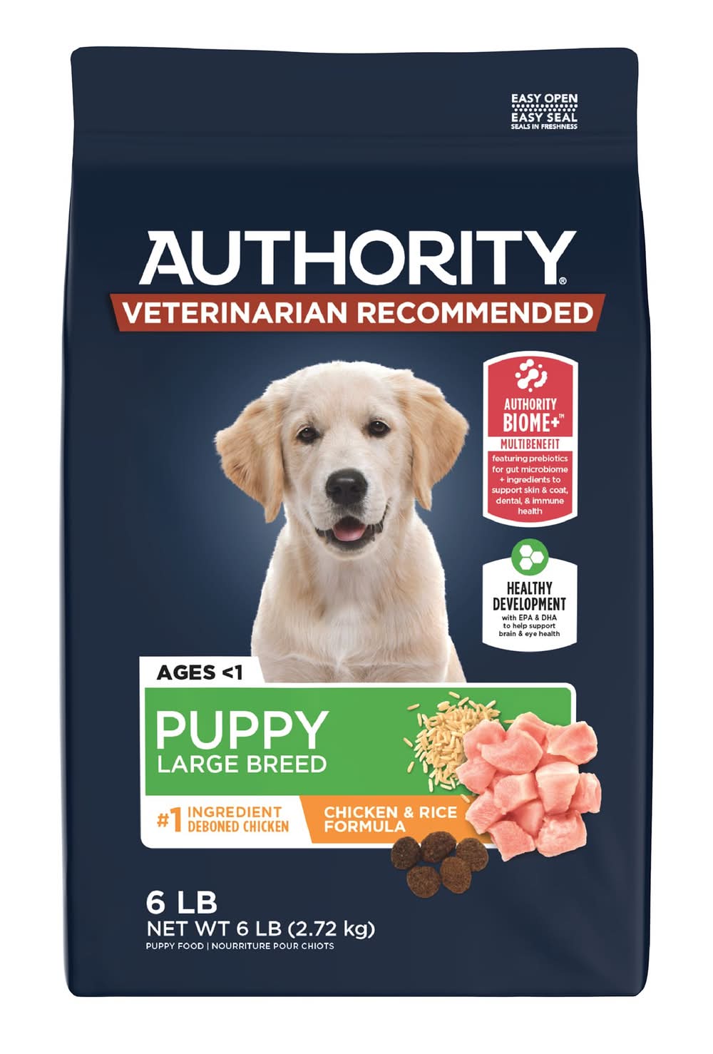 Authority Everyday Health Large Breed Puppy Dry Dog Food - Chicken (Size: 6 Lb)