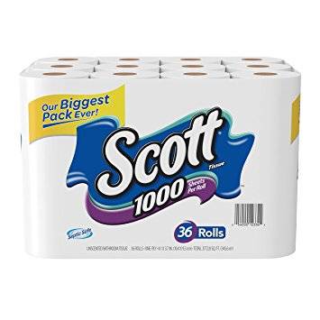 Scott - White Toilet Tissue - 1000 ct, 36 rolls (1X36|1 Unit per Case)