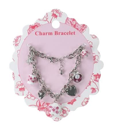 Designer Charm Bracelets 1-Count Silver/Pink Coquette