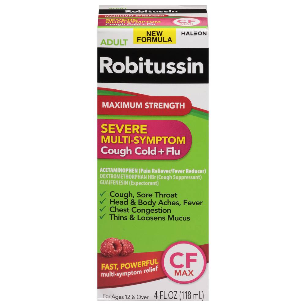 Robitussin Maximum Strength Adult Powerful Multi Symptom Relief (raspberry mint)