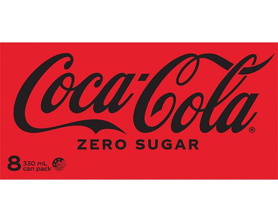 Coca Cola Zero Sugar 330ml Cans 8 Pack