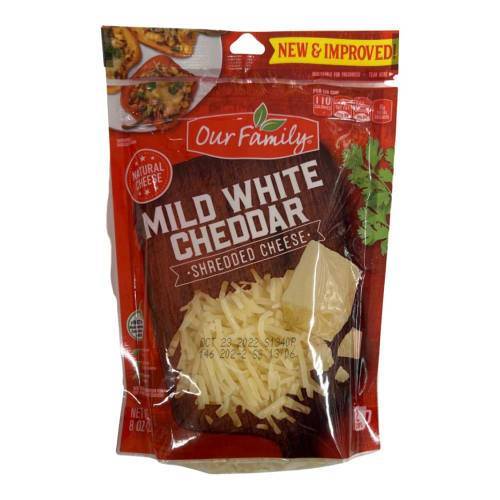 Our Family Mild White Cheddar Shredded Cheese (8 oz)