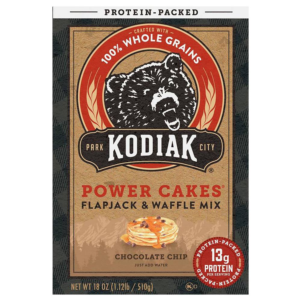 Kodiak Protein-Packed Power Cakes Flapjack & Waffle Mix, Chocolate Chip (18 oz)