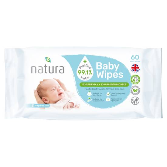 Natura + 99.1% Water Purified Baby Wipes