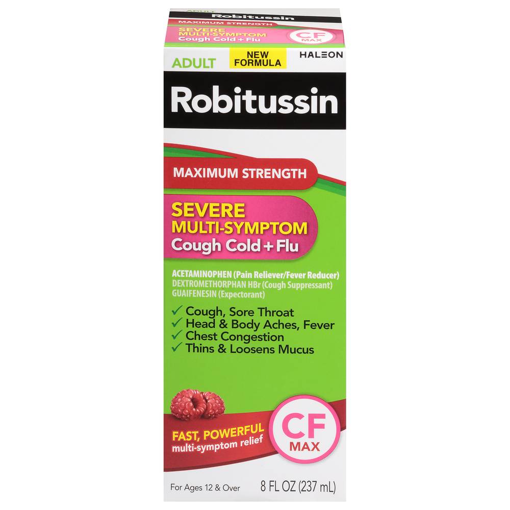 Robitussin Severe Multi-Symptom Cough + Cold + Flu Relief (8 oz)