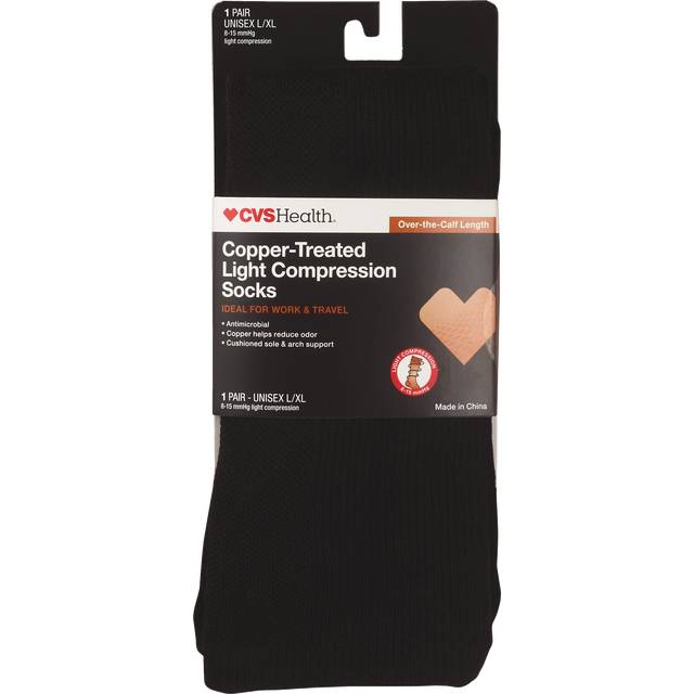 Cvs Health Copper Treated Lt Comp Socks (l/xl)