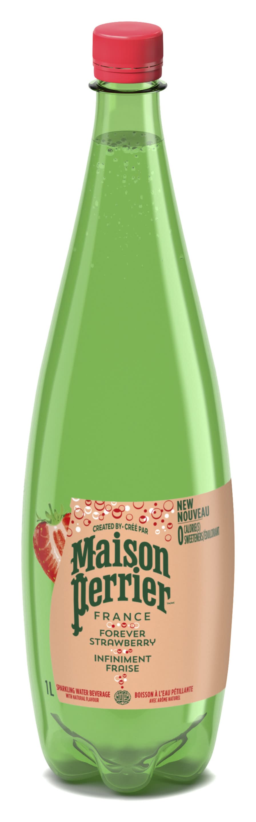 Maison perrier eau de source gazéifiée (1 l) (fraise) - maison perrier forever sparkling water beverage, strawberry (1 l)