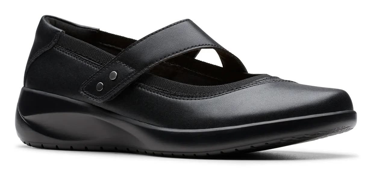 Clarks Kaetlyn Jane Mary Jane Slip-On (Black Medium - 8.5)