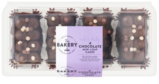 ASDA Chocolate, The Bakery Mini Loaf Cakes (4 pack)