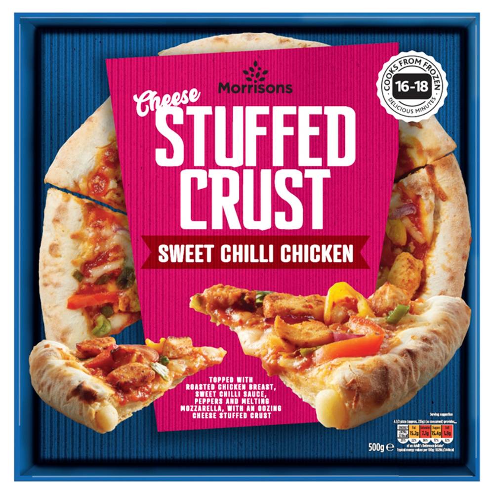 Morrisons Cheese Stuffed Crust Sweet Chilli Chicken Pizza (500g)