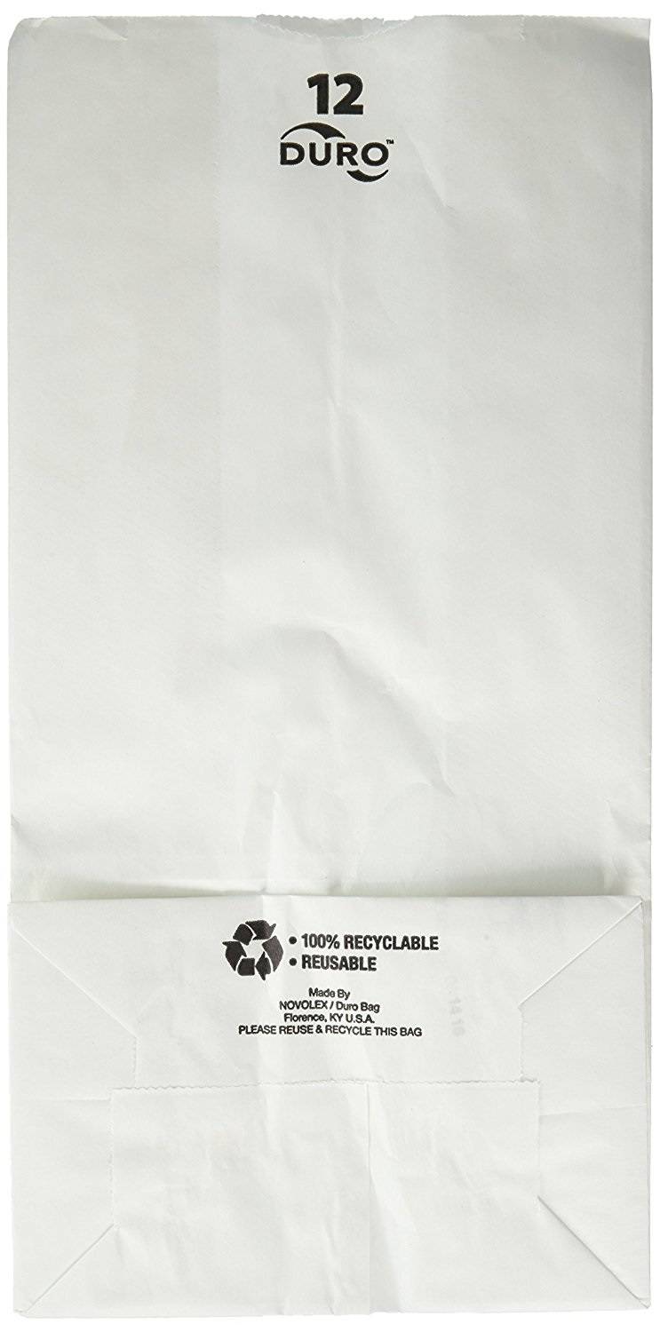 Duro 12# Paper Bags, White (500 ct)
