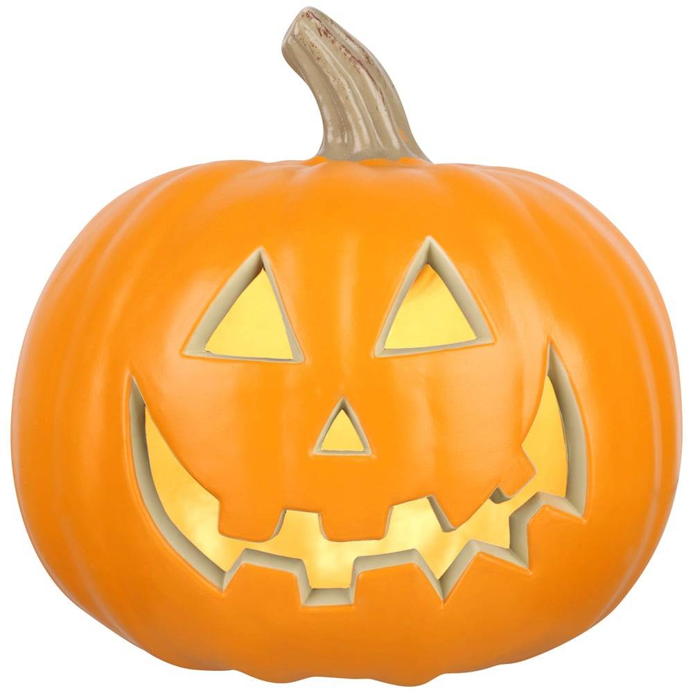 Haunted Living 9-in Lighted Orange Happy Face Jack-o-Lantern Pumpkin Decoration | 551568